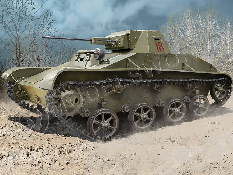 Склеиваемая пластиковая модель Советский легкий танк Т-60. Масштаб 1:35 - фото 1