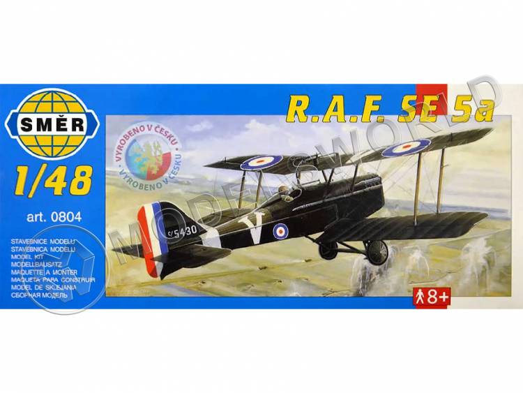 Склеиваемая пластиковая модель Биплан R.A.F. SE 5a. Масштаб 1:48 - фото 1