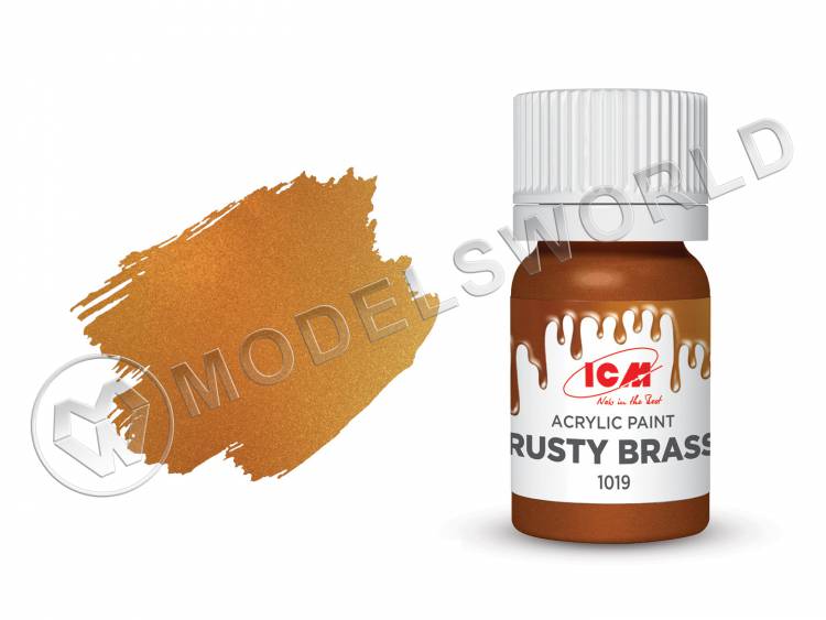 Акриловая краска ICM, цвет Ржавая латунь (Rusty Brass), 12 мл - фото 1