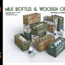 Склеиваемая пластиковая модель Молочные бутылки и деревянные ящики. Масштаб 1:35