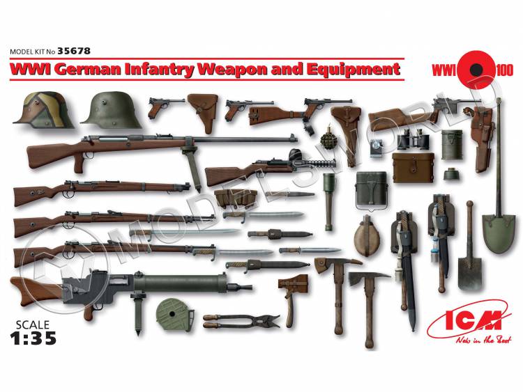 Вооружение и снаряжение Германской пехоты I МВ. Масштаб 1:35 - фото 1
