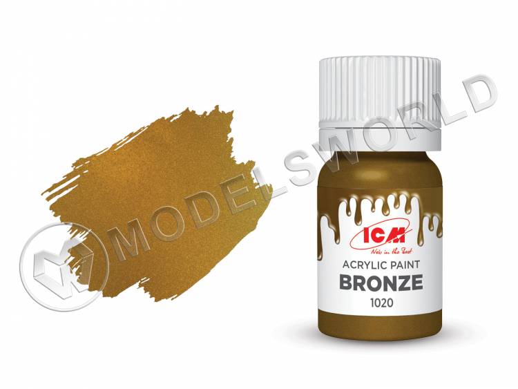 Акриловая краска ICM, цвет Бронза (Bronze), 12 мл - фото 1
