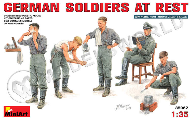 Немецкие солдаты на отдыхе. Масштаб 1:35 - фото 1