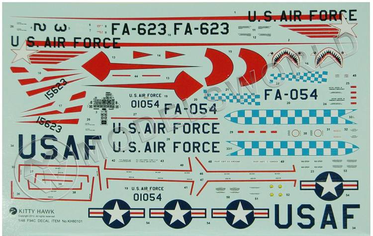 Декаль Lockheed F-94 Starfire. Масштаб 1:48 - фото 1