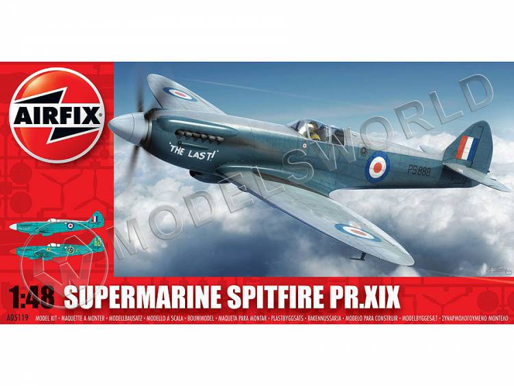 Склеиваемая пластиковая модель самолета Spitfire PR.XIX. Масштаб 1:48 - фото 1