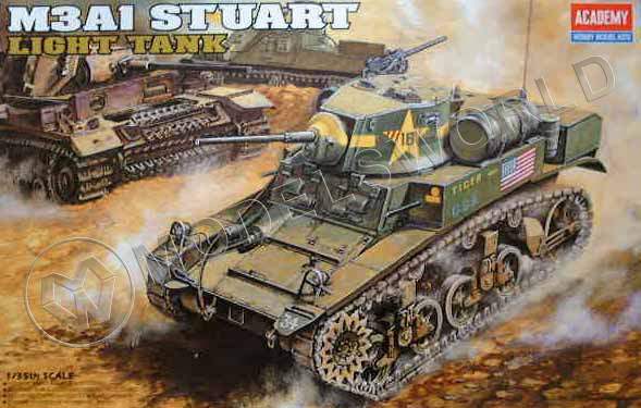 Склеиваемая пластиковая модель U.S. M3A1 Stuart Light Tank. Масштаб 1:35 - фото 1