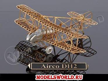 Набор для постройки 3D модели одноместный биплан Airco DH2, 1:160. - фото 1