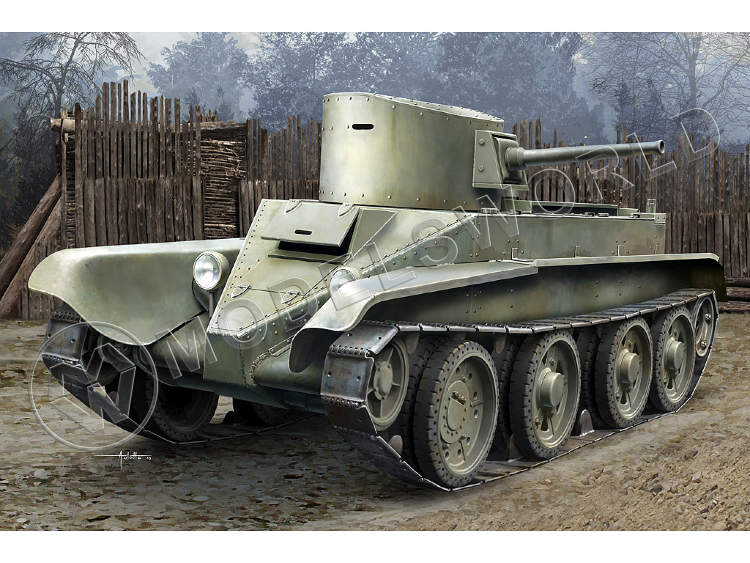 Склеиваемая пластиковая модель Советский легкий танк БТ-2 ранний. Масштаб 1:35 - фото 1