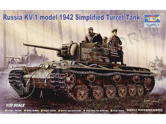 Склеиваемая пластиковая модель танк KV-1 Simplified Turret Tank, 1942. Масштаб 1:35 - фото 1