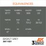 Акриловая краска AK Interactive 3rd GENERATION Standard. Basalt Grey. 17 мл