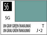 Краска на растворителе художественная MR.HOBBY С56 IJN GRAY GREEN NAKAJIMA (Полу-глянцевая) 10мл. - фото 1