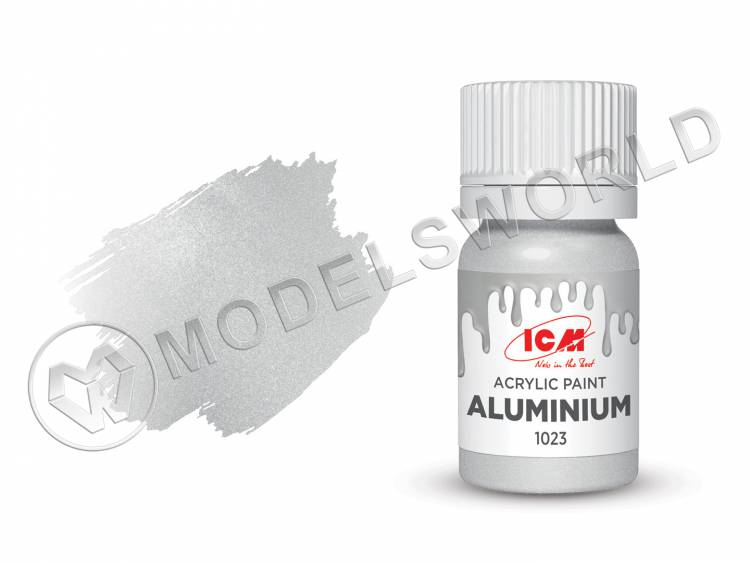 Акриловая краска ICM, цвет Алюминий (Aluminium), 12 мл - фото 1