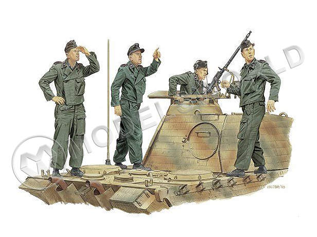 Фигуры "Actung-Jabo! " немецкий танковый экипаж, Франция 1944 г.  Масштаб 1:35 - фото 1