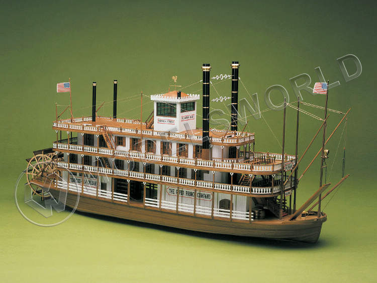 Набор для постройки модели корабля MISSISSIPPI RIVERBOAT Американский речной пароход. Масштаб 1:50 - фото 1