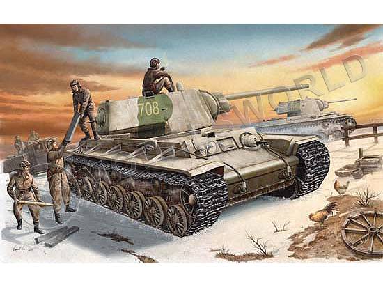 Склеиваемая пластиковая модель танк KV-1 Heavi Cast Turret Tank, 1942. Масштаб 1:35 - фото 1