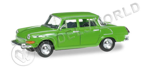 Модель автомобиля Skoda 1000 MB, ярко-зеленый. H0 1:87 - фото 1