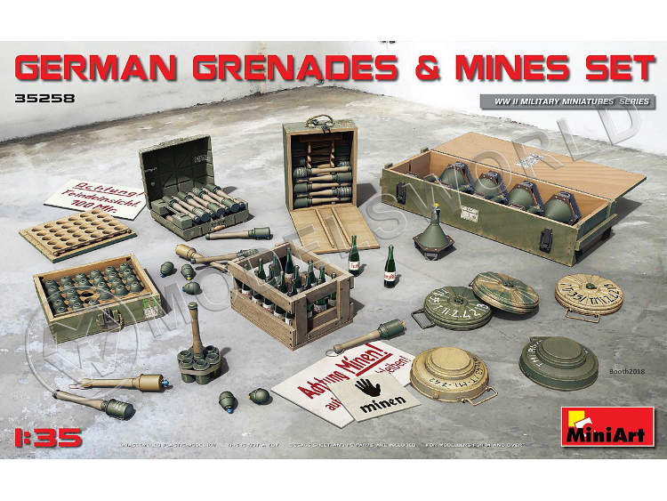 Набор немецких гранат с минами. Масштаб 1:35 - фото 1