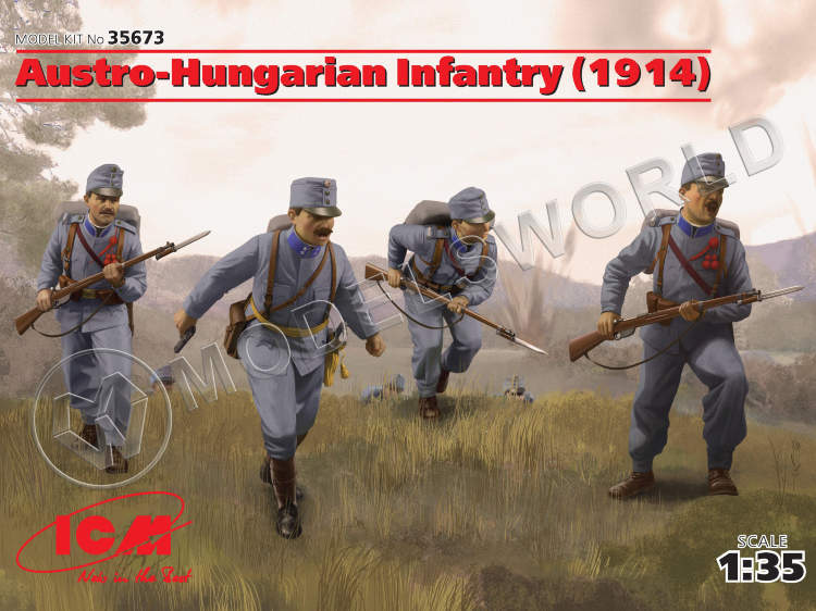 Фигуры Пехота Австро-Венгрии (1914 г.), 4 фигуры. Масштаб 1:35 - фото 1