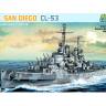 Склеиваемая пластиковая модель Легкий Крейсер U.S.S. San Diego CL-53. Масштаб 1:700