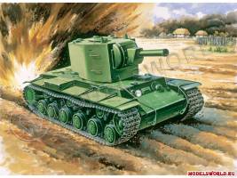 Склеиваемая пластиковая модель Тяжелый танк КВ-2. 1941 г, 152 мм пушка. Масштаб 1:35