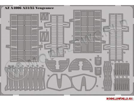 Фототравление 1:48 для модели A31/A35 Vengeance Exterior. - фото 1