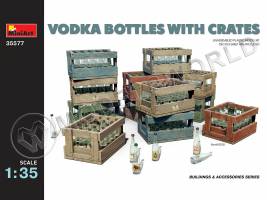 Склеиваемая пластиковая модель Бутылки водки и деревянные ящики. Масштаб 1:35