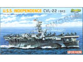 Склеиваемая пластиковая модель Легкий авианосец USS Independence CVL-22, 1943. Масштаб 1:700