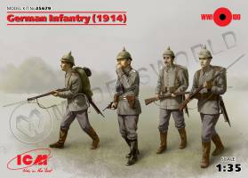 Фигуры Германская пехота 1914 г., 4 фигуры. Масштаб 1:35