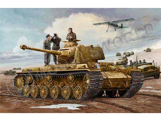 Склеиваемая пластиковая модель Советский тяжелый танк KV-1 Lightweight Cast Tank, 1942. Масштаб 1:35 - фото 1