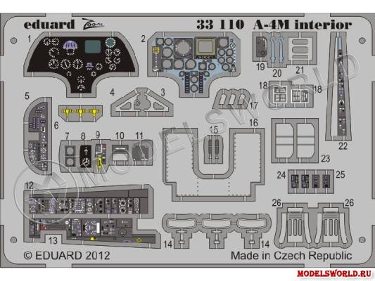Фототравление 1:32 для модели A-4M interior S.A, TRUMPETER