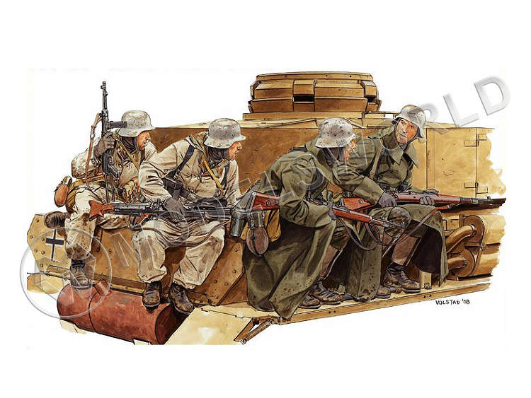 Фигуры солдат "Winter Panzer Riders", 1943-44 гг. Масштаб 1:35 - фото 1