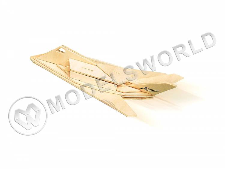 Сборная деревянная модель  Самолет F-117 - фото 1