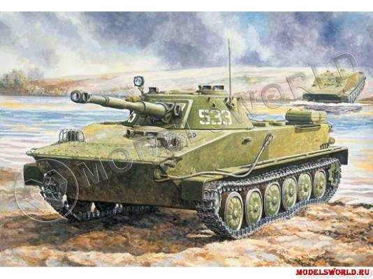 Склеиваемая пластиковая модель Плавающий танк ПТ-76Б. Масштаб 1:35