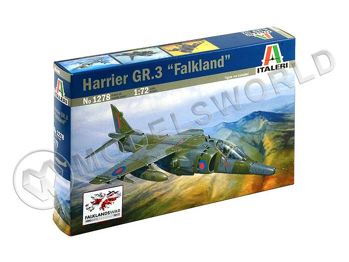 Склеиваемая пластиковая модель самолета Harrier GR.3 "Falkland". Масштаб 1:72 - фото 1