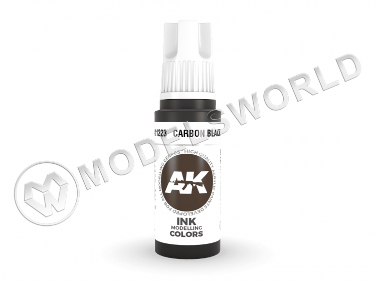 Акриловая краска AK Interactive 3rd GENERATION Ink. Carbon Black. 17 мл - фото 1