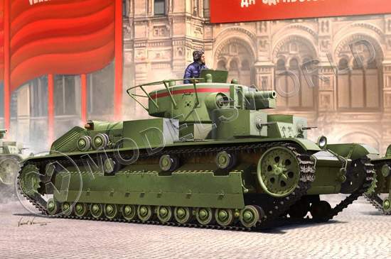 Склеиваемая пластиковая модель Советский танк Т-28 (ранний). Масштаб 1:35 - фото 1