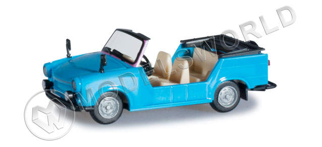 Модель автомобиля Trabant Kübel, небесно-голубой. H0 1:87 - фото 1