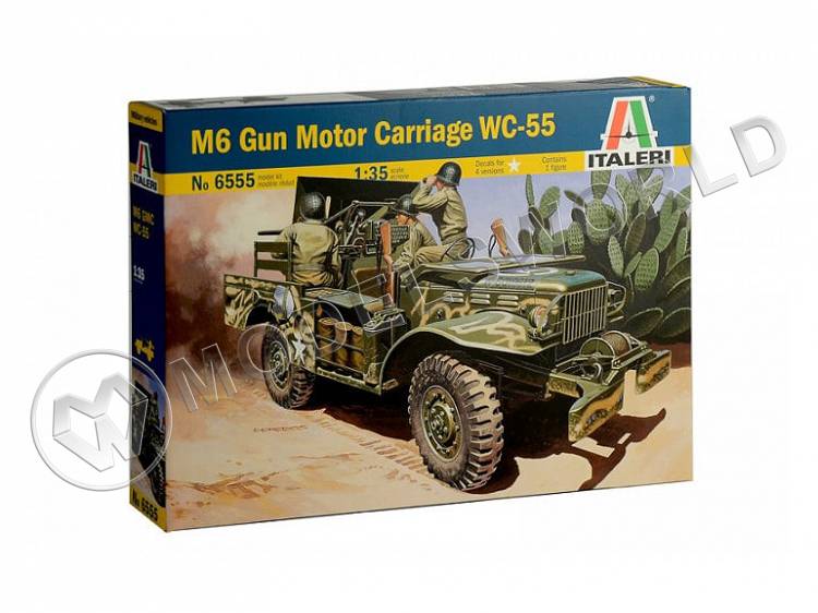 Склеиваемая пластиковая модель M6 Gun Motor Carriage WC-55. Масштаб 1:35 - фото 1