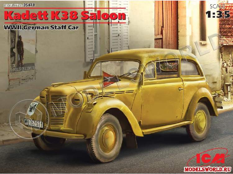 Склеиваемая пластиковая модель Kadett K38 Saloon, германский легковой автомобиль 2МВ. Масштаб 1:35 - фото 1