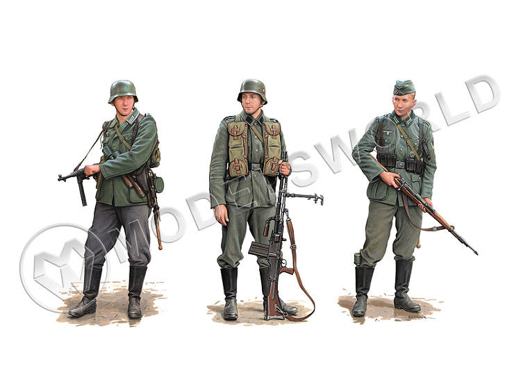 Фигуры немецких солдат "Битва за Смоленск и Рославль", 1941 г. Масштаб 1:35 - фото 1