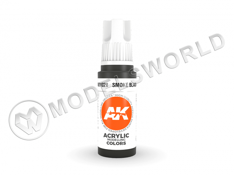 Акриловая краска AK Interactive 3rd GENERATION Standard. Smoke Black. 17 мл - фото 1