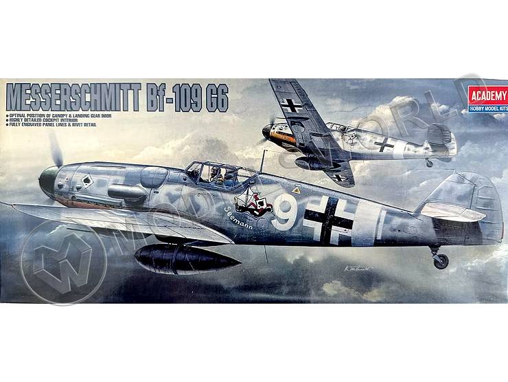 Склеиваемая пластиковая модель Немецкий истребитель Messerschmitt Bf 109G-6. Масштаб 1:72 - фото 1