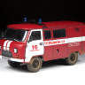 Склеиваемая пластиковая модель УАЗ «3909» Пожарная служба. Масштаб 1:43