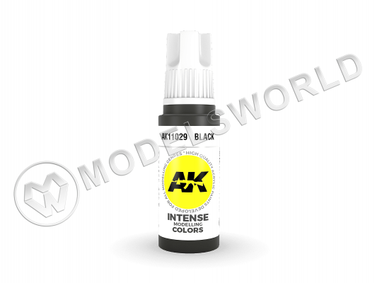 Акриловая краска AK Interactive 3rd GENERATION Intense. Black. 17 мл