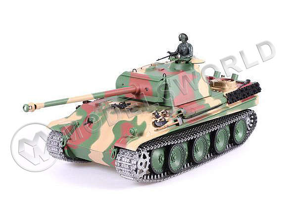 Модель радиоуправляемого танка German Panther G 1:16, металлические траки, пневмопушка. - фото 1