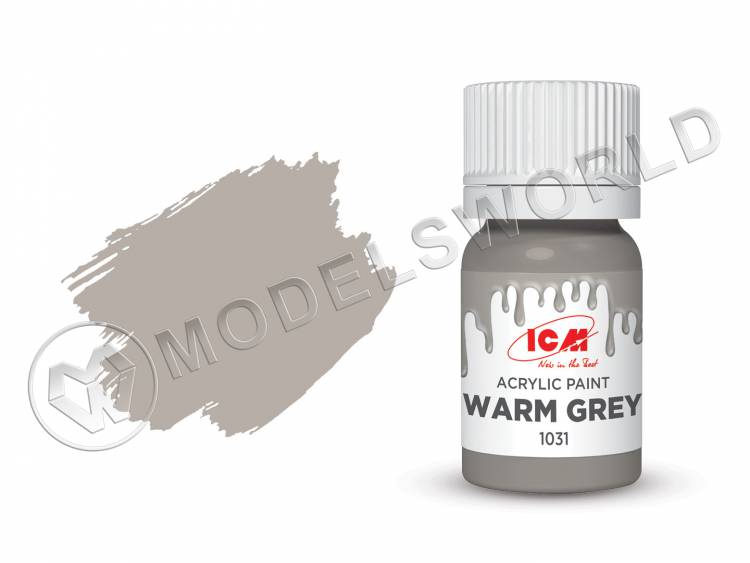 Акриловая краска ICM, цвет Теплый серый (Warm Grey), 12 мл - фото 1
