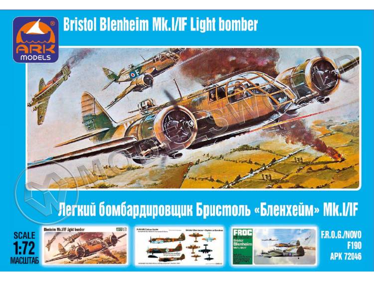 Склеиваемая пластиковая модель Легкий бомбардировщик Бристоль "Бленхейм" Mk. I / F. Масштаб 1:72 - фото 1