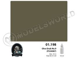Акриловая краска Jim Scale Olive Drab No.9 (FS 34087), 18 мл