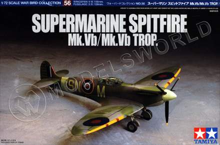 Склеиваемая пластиковая модель самолета Spitfire Мк.Vb/Mk.Vb Trop. Масштаб 1:72 - фото 1