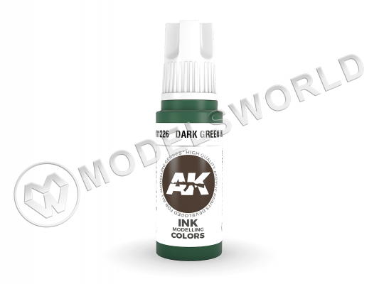 Акриловая краска AK Interactive 3rd GENERATION Ink. Dark Green. 17 мл